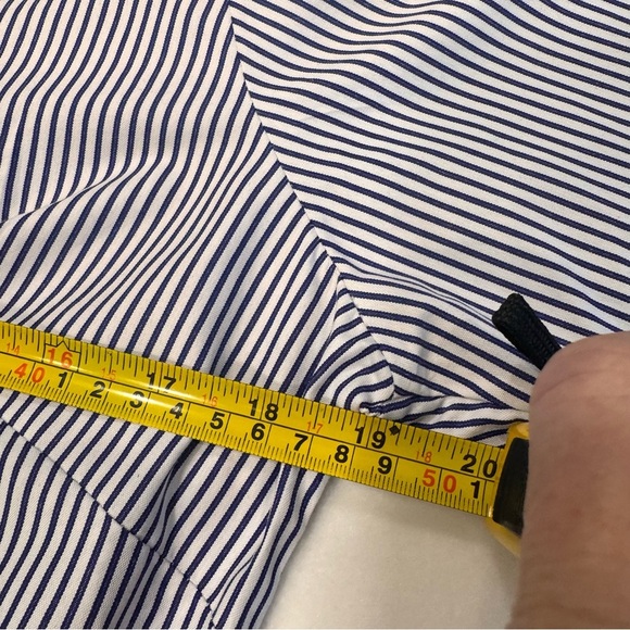 Gretchen Scott Priss Button Up Shirt Top Blue & White Striped Preppy Classy Sz S - Picture 5 of 10